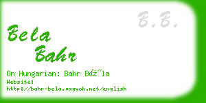 bela bahr business card